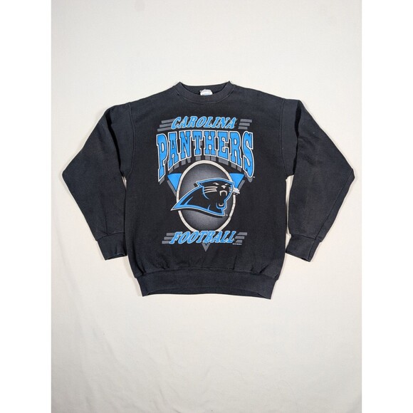 Vtg 90’s Official Fan NFL Carolina Panthers Crewneck Sweater Inaugural Black L - Picture 2 of 10